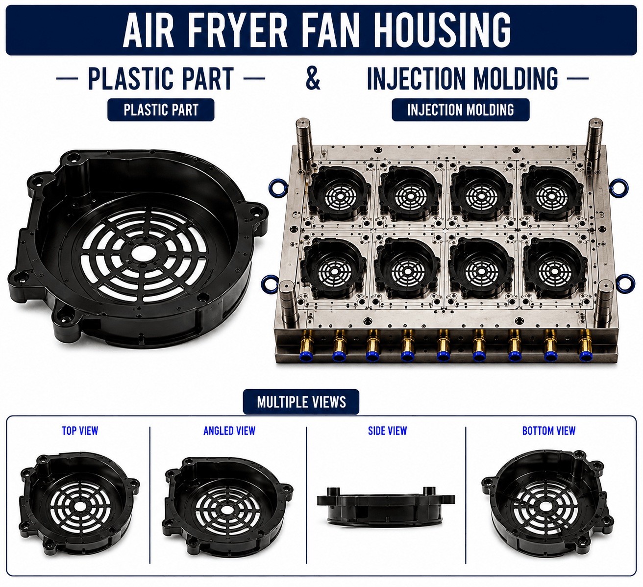 Air Fryer Plastic Fan Housing Mould and Moulding Service